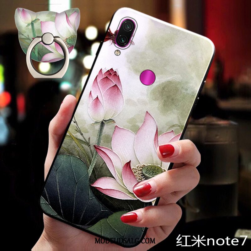 Xiaomi Redmi Note 7 Etui / Cover Trendy Blomster Alt Inklusive Kinesisk Stil Rød