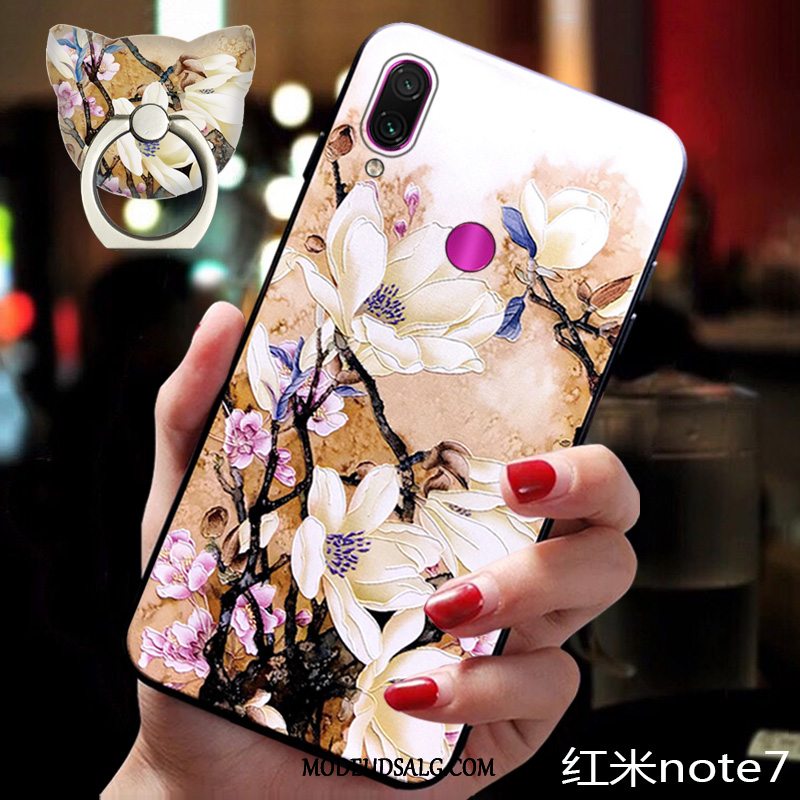 Xiaomi Redmi Note 7 Etui / Cover Trendy Blomster Alt Inklusive Kinesisk Stil Rød