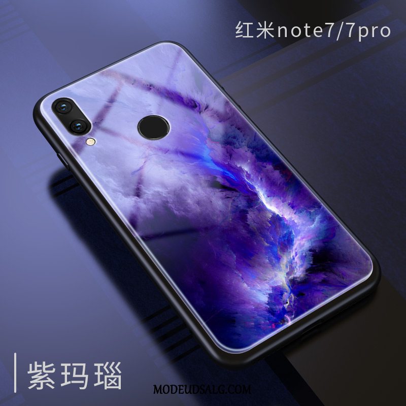 Xiaomi Redmi Note 7 Etui Sort Spejl Mønster Anti-fald Beskyttelse