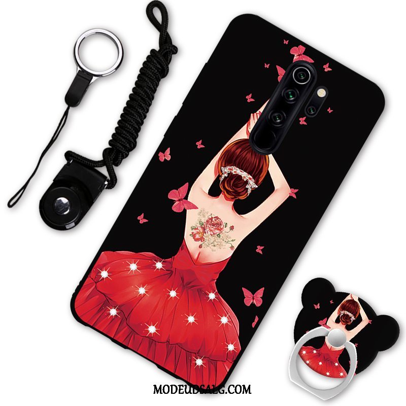 Xiaomi Redmi Note 8 Pro Etui Anti-fald Cartoon Rød Hængende Ornamenter Support