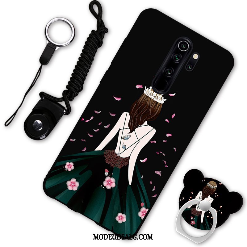 Xiaomi Redmi Note 8 Pro Etui Anti-fald Cartoon Rød Hængende Ornamenter Support