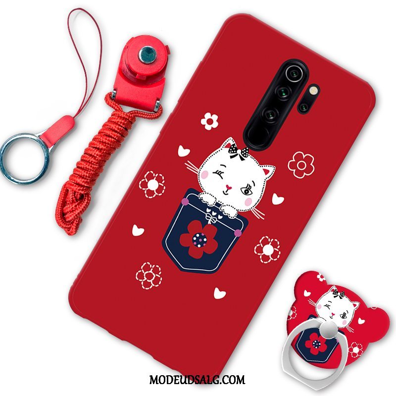 Xiaomi Redmi Note 8 Pro Etui Anti-fald Cartoon Rød Hængende Ornamenter Support