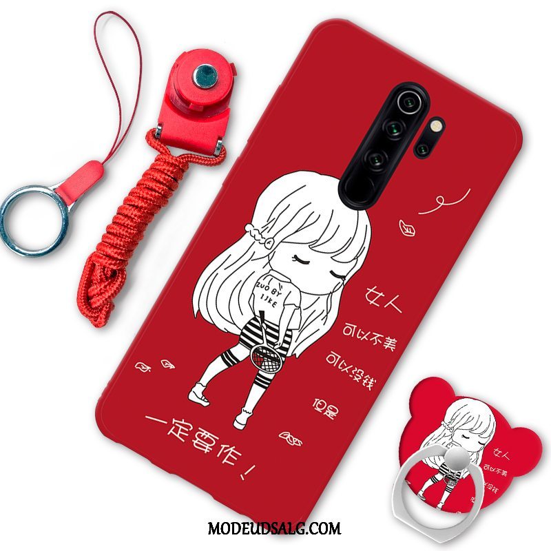 Xiaomi Redmi Note 8 Pro Etui Anti-fald Cartoon Rød Hængende Ornamenter Support