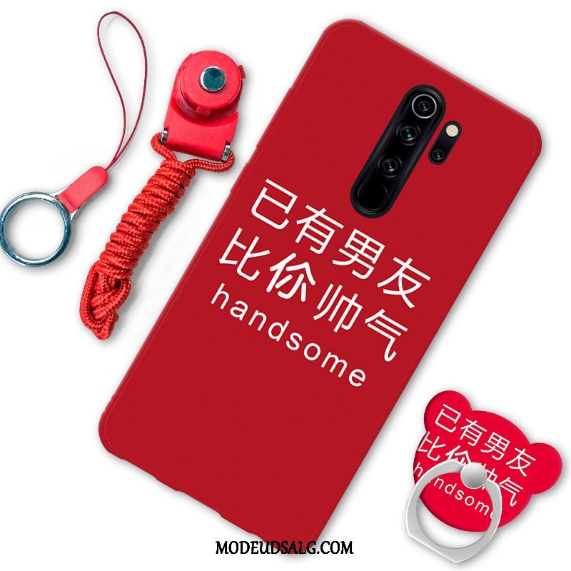 Xiaomi Redmi Note 8 Pro Etui Anti-fald Cartoon Rød Hængende Ornamenter Support