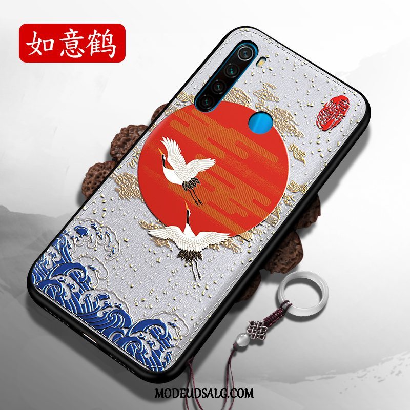 Xiaomi Redmi Note 8t Etui Anti-fald Alt Inklusive Net Red Nubuck Lille Sektion