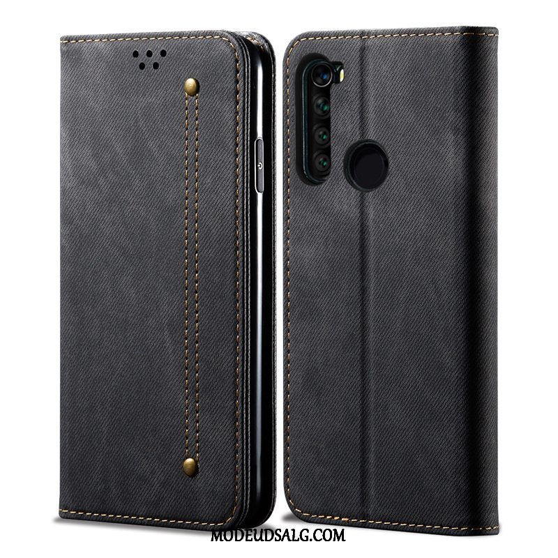 Xiaomi Redmi Note 8t Etui / Cover Ægte Læder Anti-fald Folio Rød Lædertaske