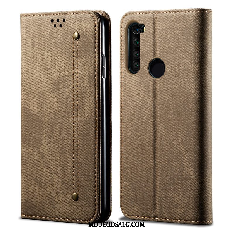 Xiaomi Redmi Note 8t Etui / Cover Ægte Læder Anti-fald Folio Rød Lædertaske