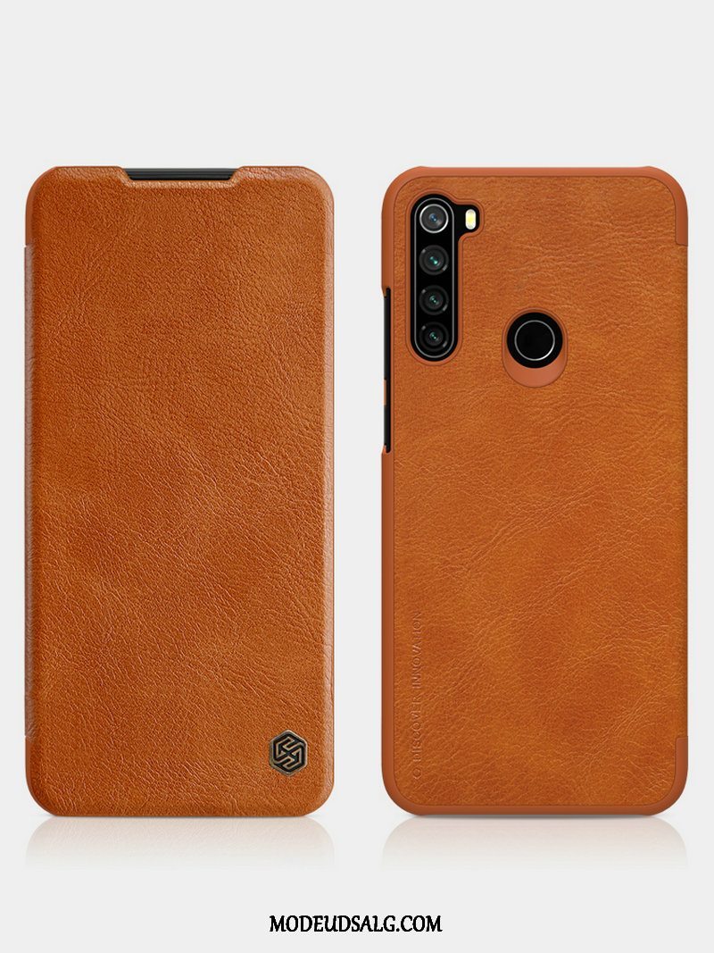 Xiaomi Redmi Note 8t Etui Lædertaske Business Guld Cover Lille Sektion