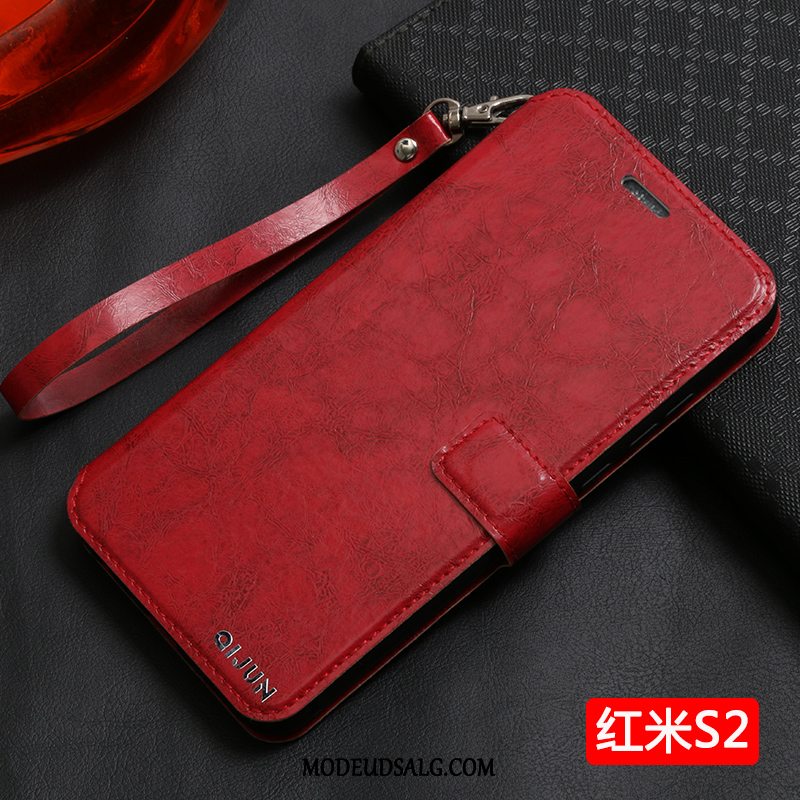 Xiaomi Redmi S2 Etui / Cover Folio Rød Lille Sektion Beskyttelse