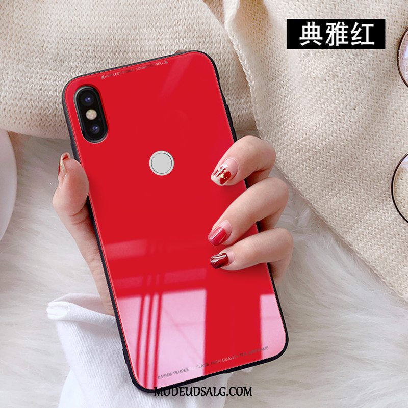 Xiaomi Redmi S2 Etui / Cover Hvid Glas Hemming Rød