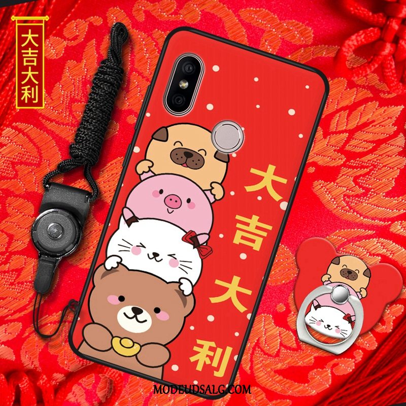 Xiaomi Redmi S2 Etui Cover Hængende Ornamenter Silikone Rød Alt Inklusive