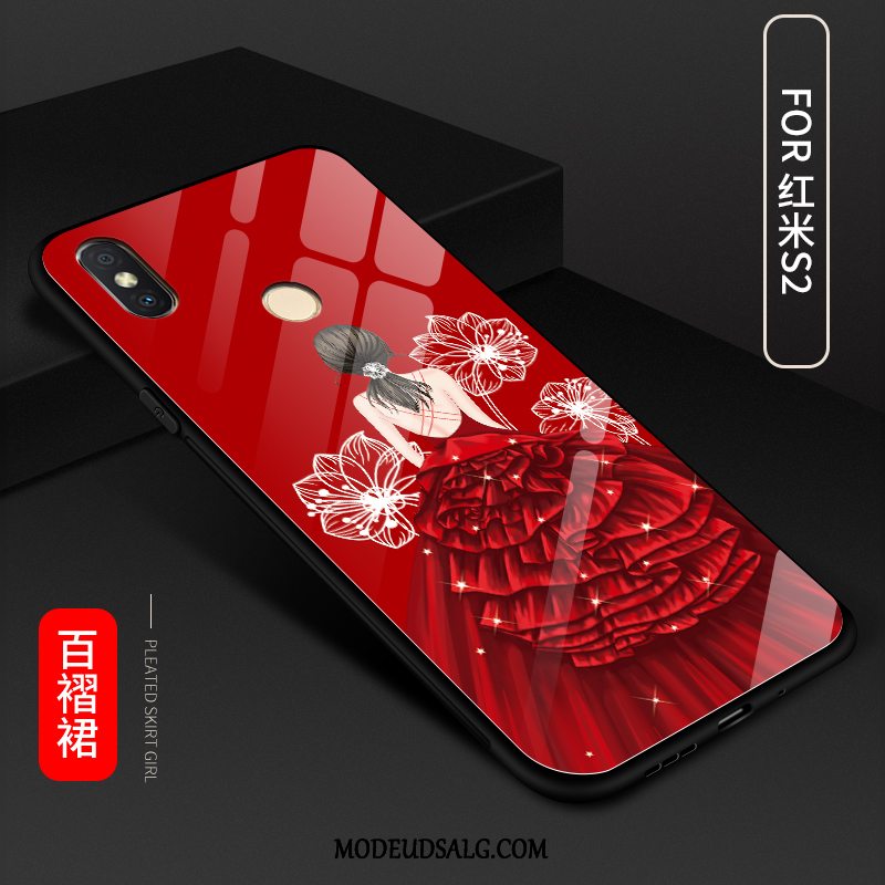 Xiaomi Redmi S2 Etui Glas Trend Cover Lille Sektion Rød