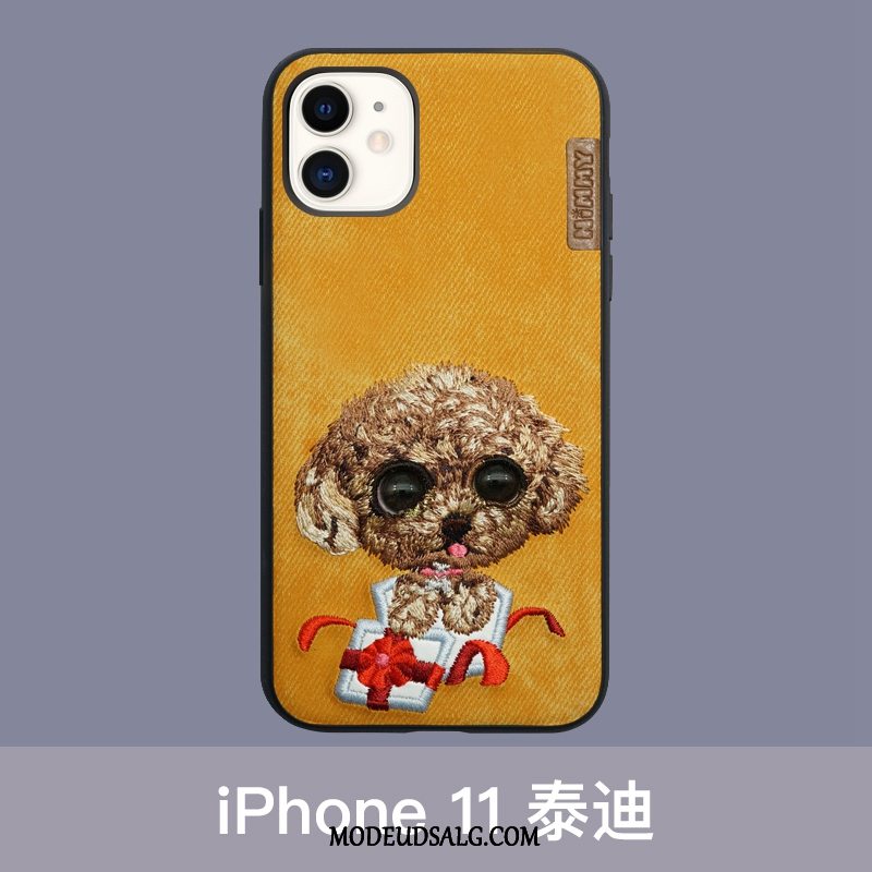 iPhone 11 Etui / Cover Rød Hund Broderi Anti-fald Trendy