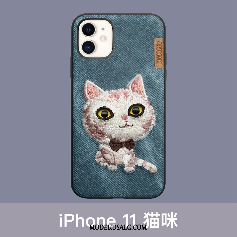 iPhone 11 Etui / Cover Rød Hund Broderi Anti-fald Trendy