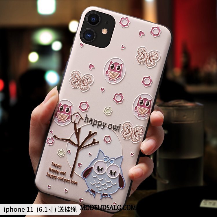 iPhone 11 Etui Nubuck Cartoon Anti-fald Grøn Smuk