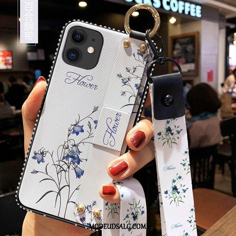 iPhone 11 Etui Silikone Beskyttelse Anti-fald Blå Blomster