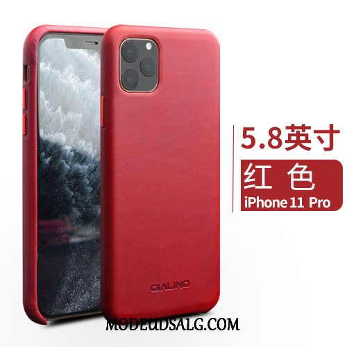 iPhone 11 Pro Etui High End Anti-fald Beskyttelse Cover Ægte Læder