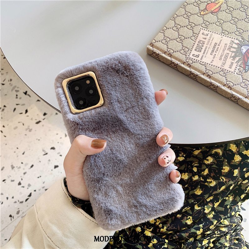 iPhone 11 Pro Etui Kreativ Trendy Gul Kanin Solid Farve