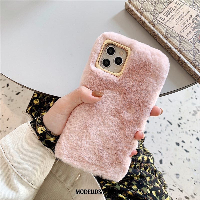 iPhone 11 Pro Etui Kreativ Trendy Gul Kanin Solid Farve