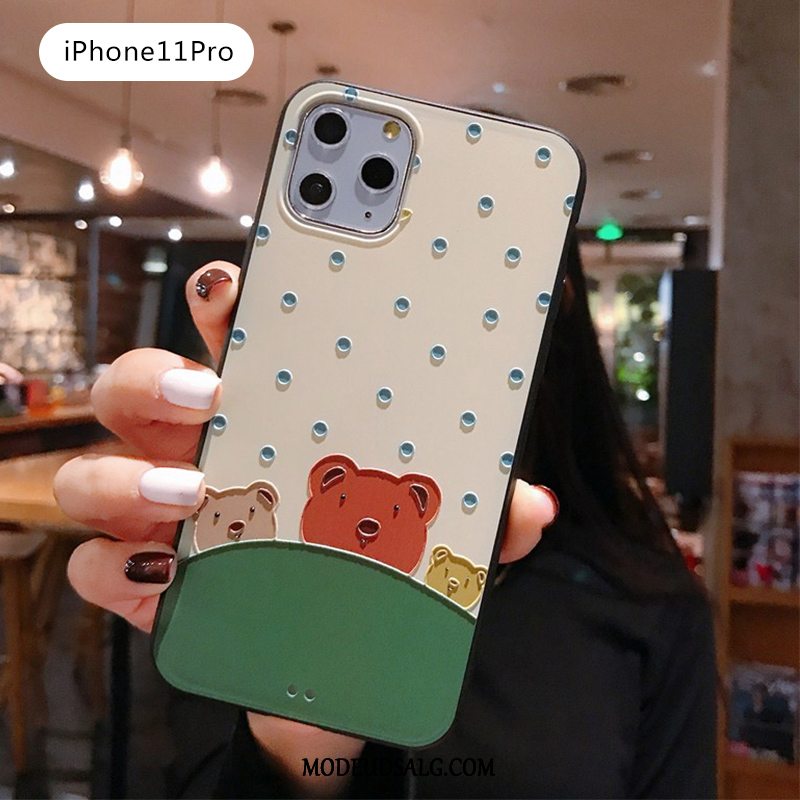 iPhone 11 Pro Etui Silikone Gul Alt Inklusive Blød Cartoon