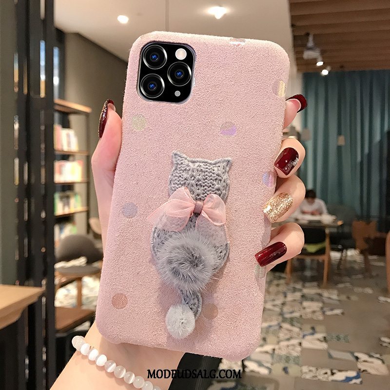 iPhone 11 Pro Max Etui Alt Inklusive Lyserød Beskyttelse Anti-fald Flannel