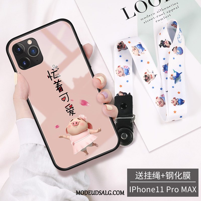 iPhone 11 Pro Max Etui / Cover Glas Cartoon Lille Sektion Hængende Hals High End