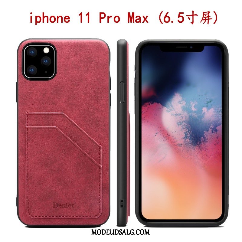 iPhone 11 Pro Max Etui Cover Tynde Læder Alt Inklusive Grå