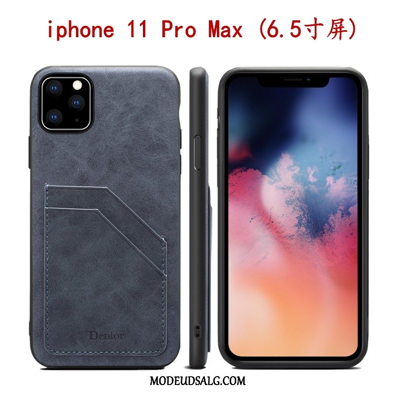 iPhone 11 Pro Max Etui Cover Tynde Læder Alt Inklusive Grå