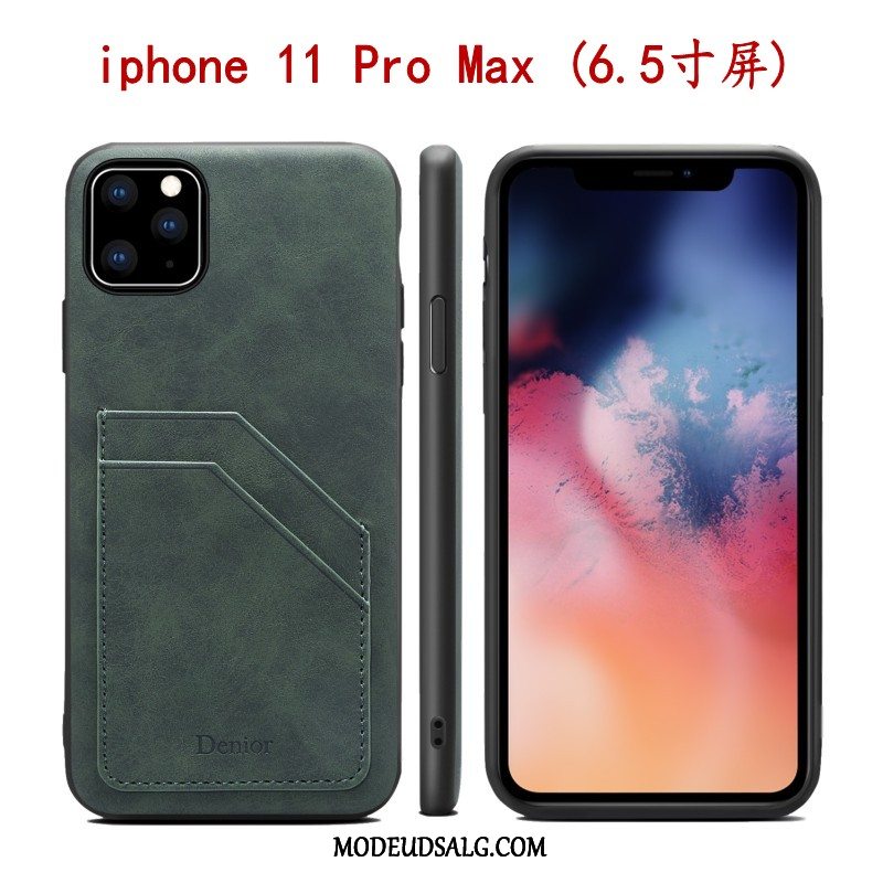 iPhone 11 Pro Max Etui Cover Tynde Læder Alt Inklusive Grå