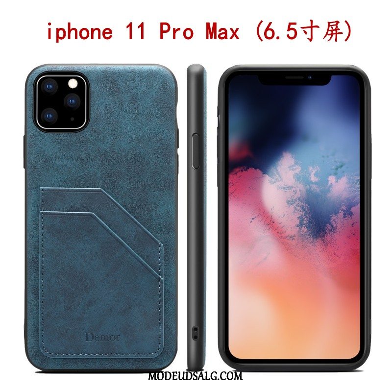 iPhone 11 Pro Max Etui Cover Tynde Læder Alt Inklusive Grå