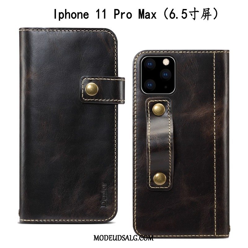 iPhone 11 Pro Max Etui Vintage Cow Cover Anti-fald Folio