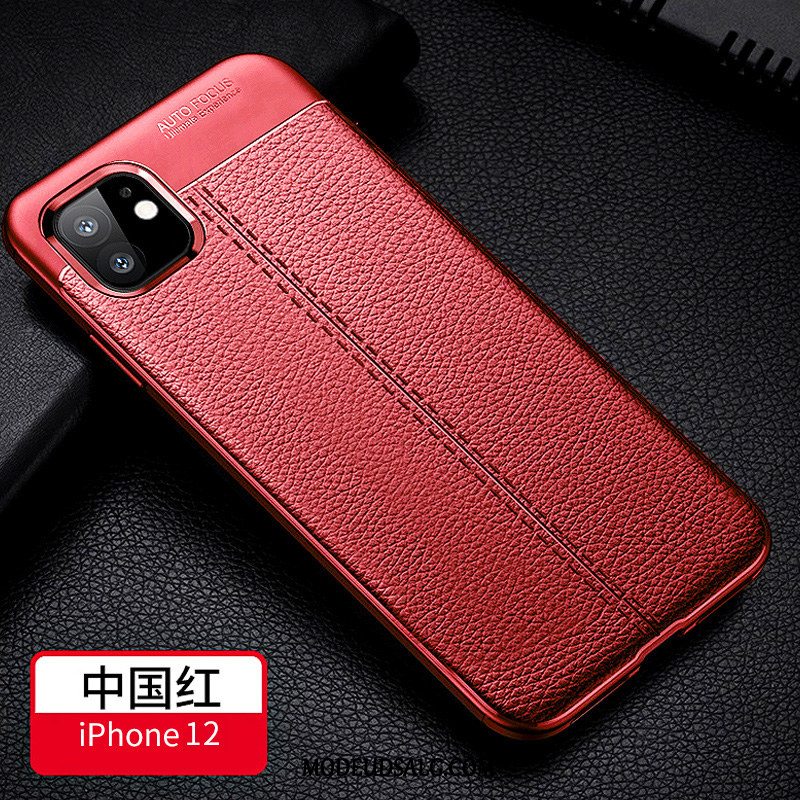 iPhone 12 Etui / Cover Net Red Simple Blå Blød Beskyttelse