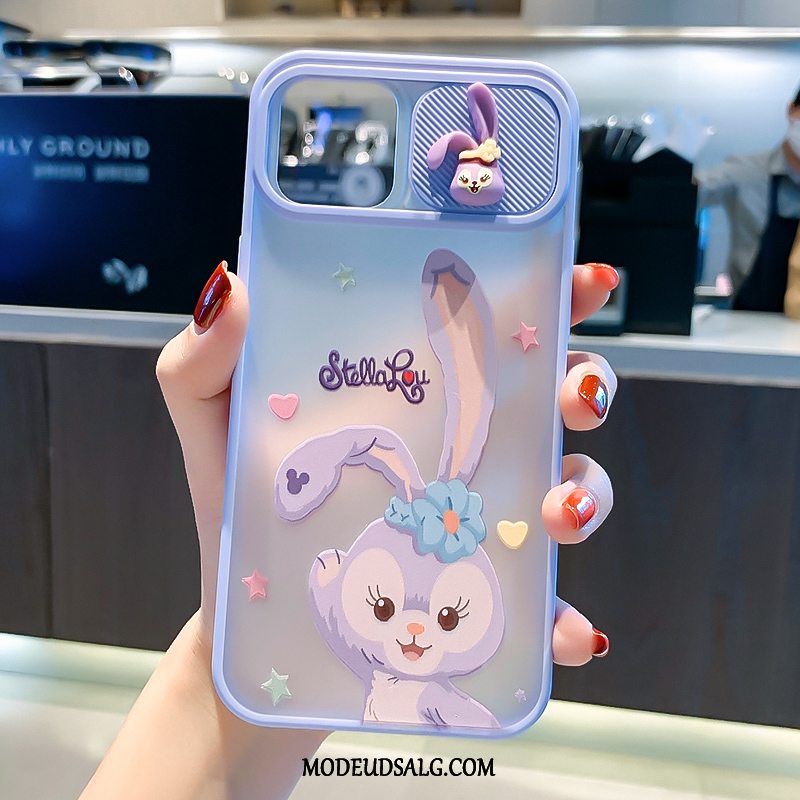 iPhone 12 Pro Max Etui Nubuck Gennemsigtig Lilla Silikone Cartoon