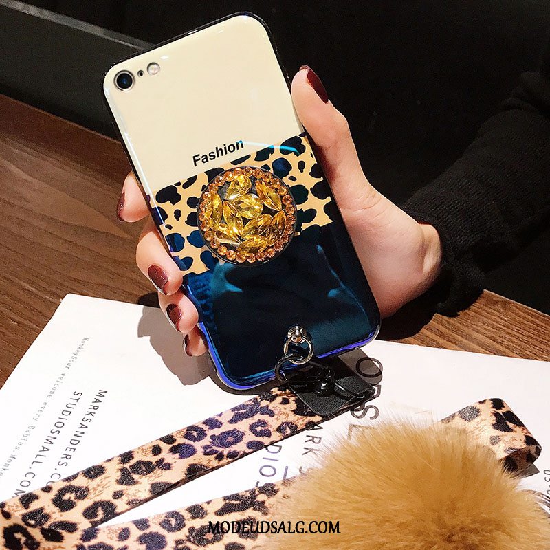 iPhone 6/6s Plus Etui Plys Leopard Beskyttelse Guld Pu