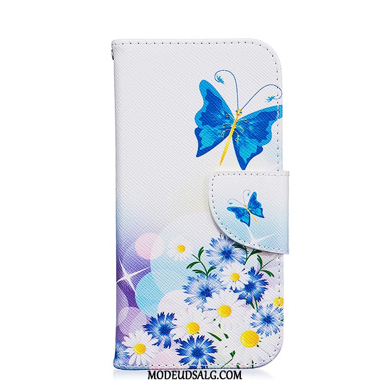 iPhone 7 Etui / Cover Folio Lædertaske Malet Blå