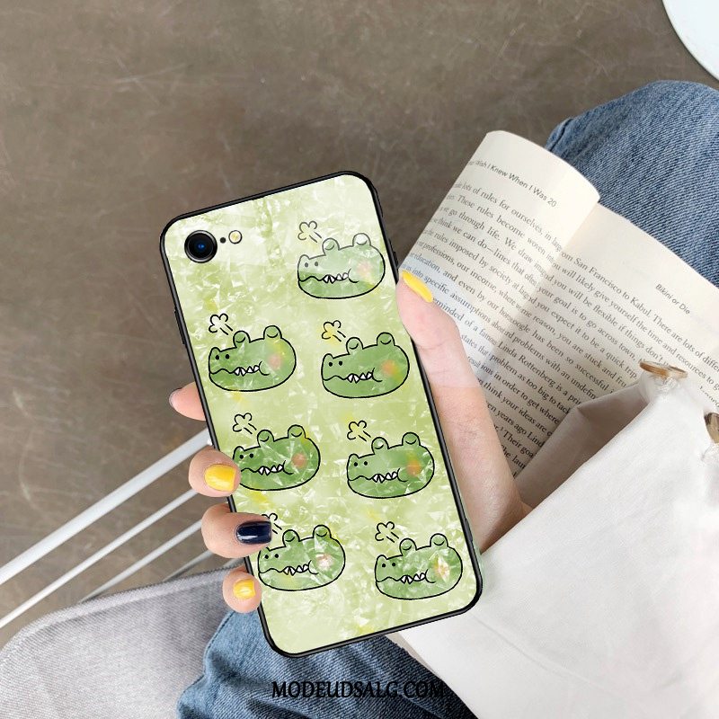 iPhone 7 Etui Simple Glas Smuk Cartoon Hvid