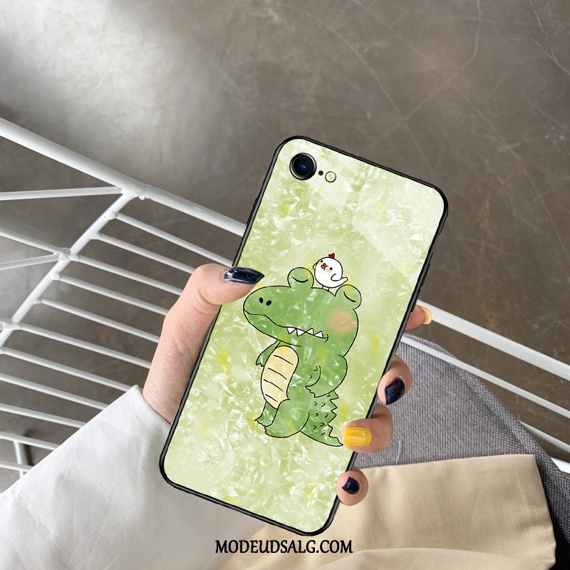 iPhone 7 Etui Simple Glas Smuk Cartoon Hvid