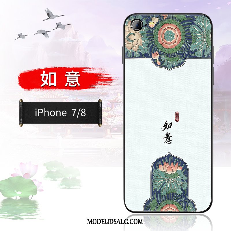 iPhone 8 Etui Kreativ Trendy Relief Beskyttelse Kinesisk Stil