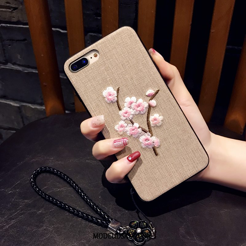 iPhone 8 Plus Etui Blød Beskyttelse Kreativ Anti-fald Broderi