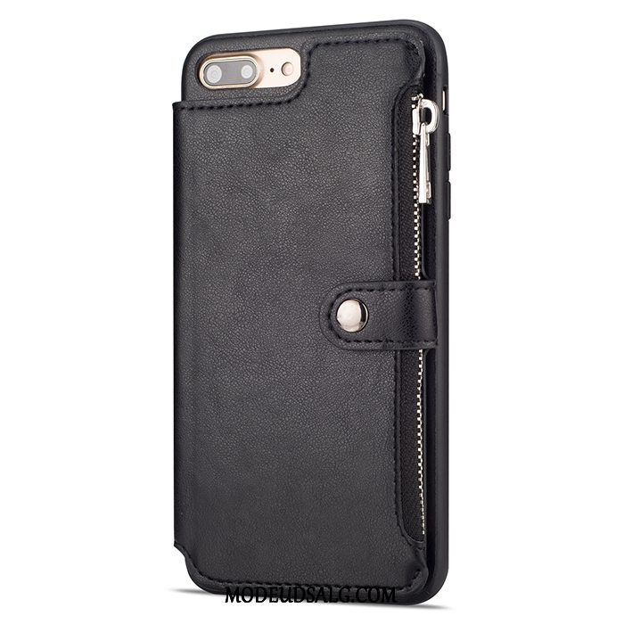 iPhone 8 Plus Etui / Cover Beskyttelse Business Sort Tegnebog