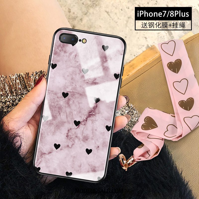 iPhone 8 Plus Etui / Cover Mode Luksus Trendy Hjerte Glas