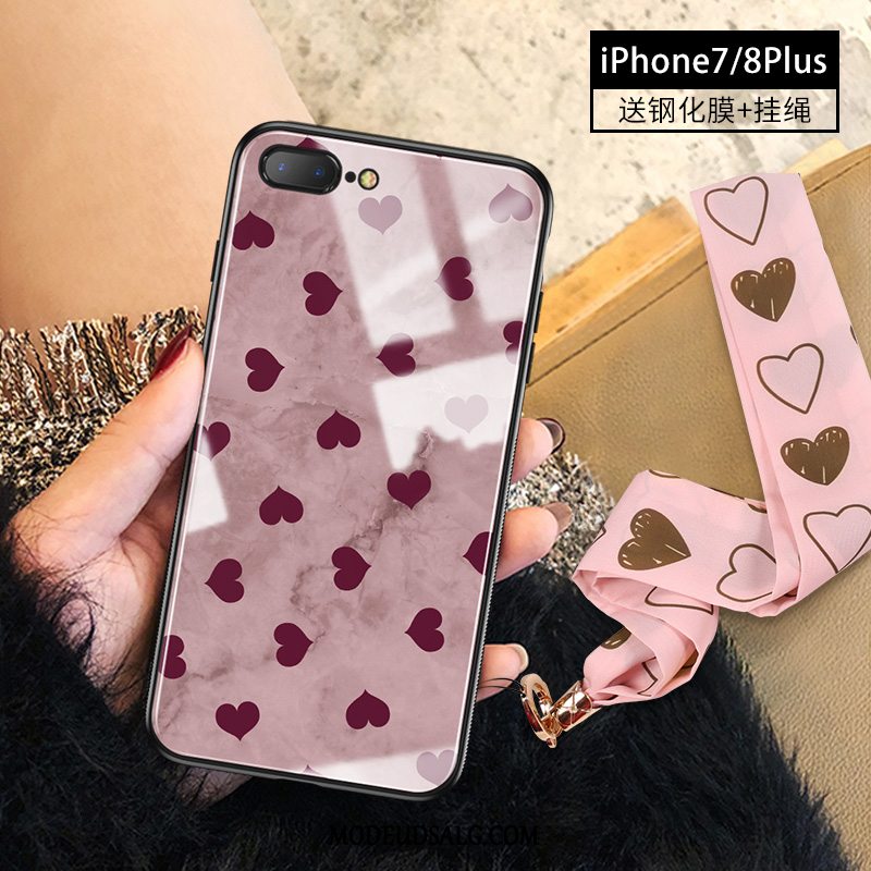 iPhone 8 Plus Etui / Cover Mode Luksus Trendy Hjerte Glas