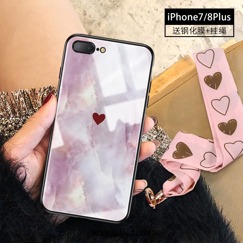 iPhone 8 Plus Etui / Cover Mode Luksus Trendy Hjerte Glas