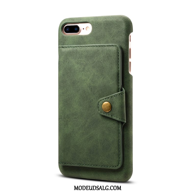 iPhone 8 Plus Etui Nubuck Kort Support Cover Lædertaske