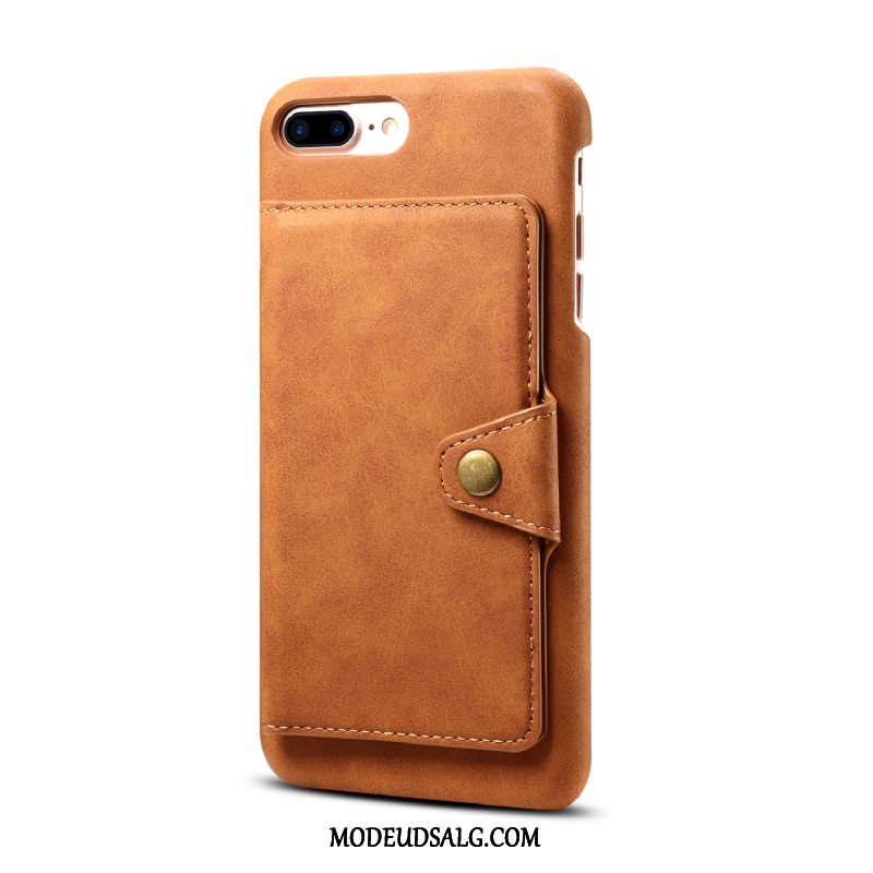 iPhone 8 Plus Etui Nubuck Kort Support Cover Lædertaske