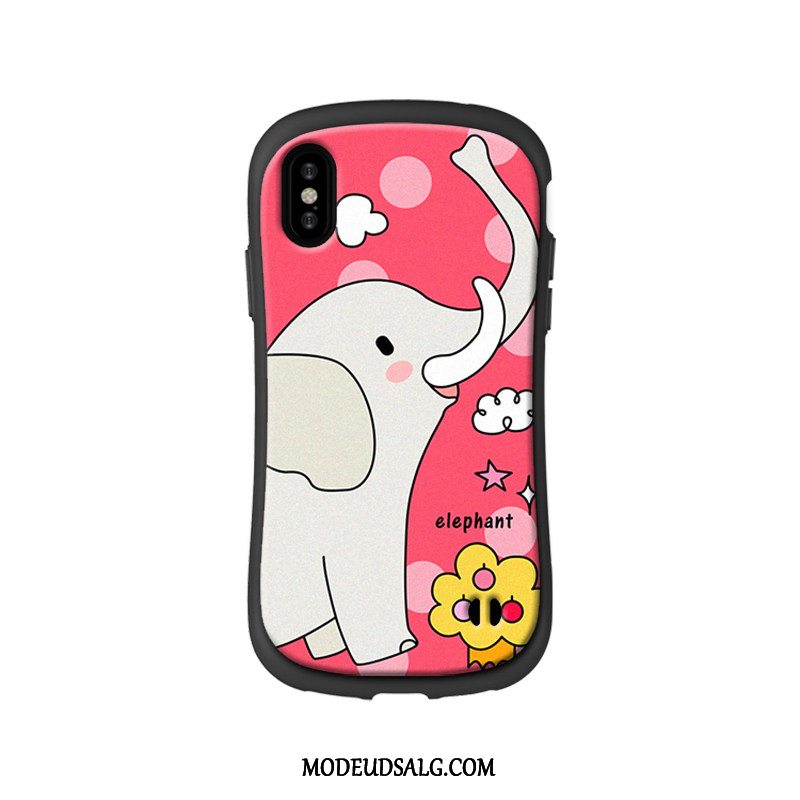 iPhone X Etui Cartoon Dyr Rød Anti-fald Silikone