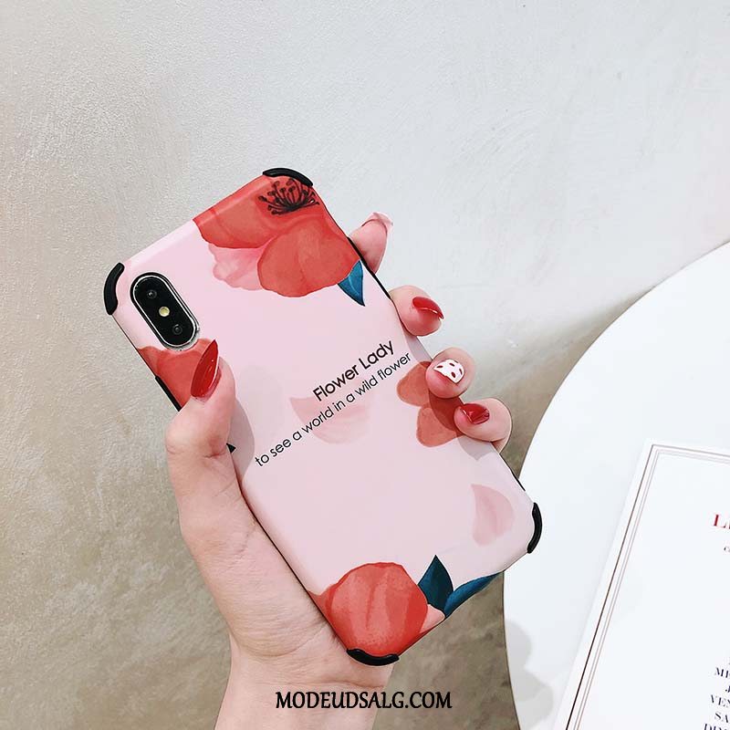 iPhone X Etui / Cover Anti-fald Blomster Net Red Elskeren Simple