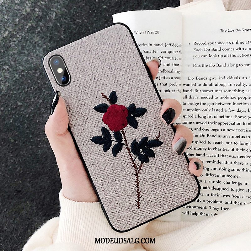 iPhone X Etui Trend Broderi Ny Sort Klud