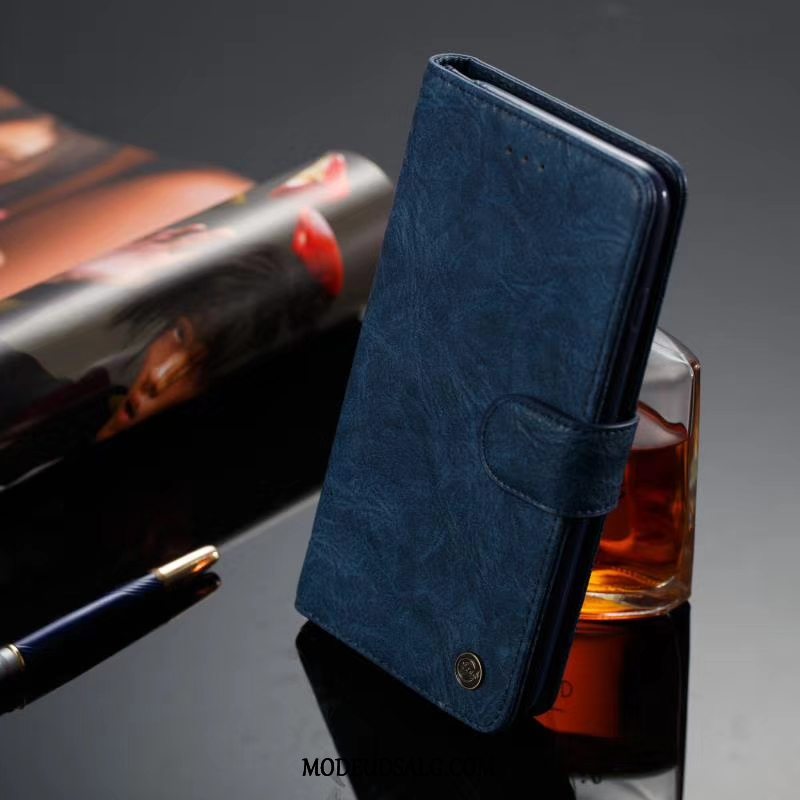 iPhone Xr Etui Ægte Læder Tegnebog Cover Fold Business