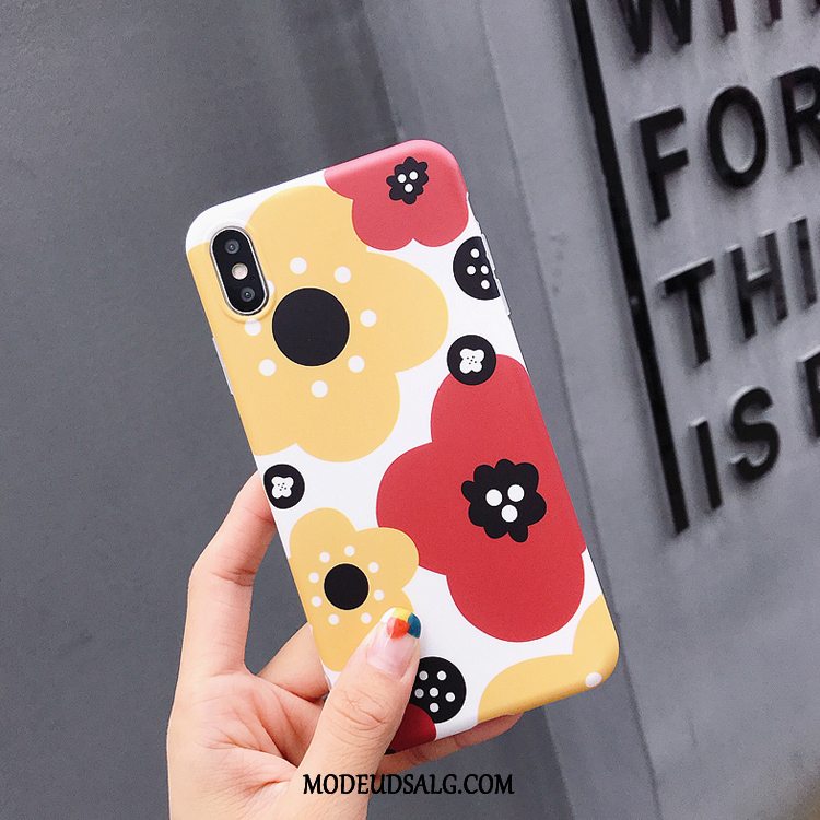 iPhone Xs Etui Blomster Cartoon Simple Smuk Anti-fald